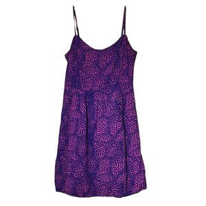 GAP Linda Spaghetti Strap Sundress Blue Pink Size 4 Side Zipper Animal Print